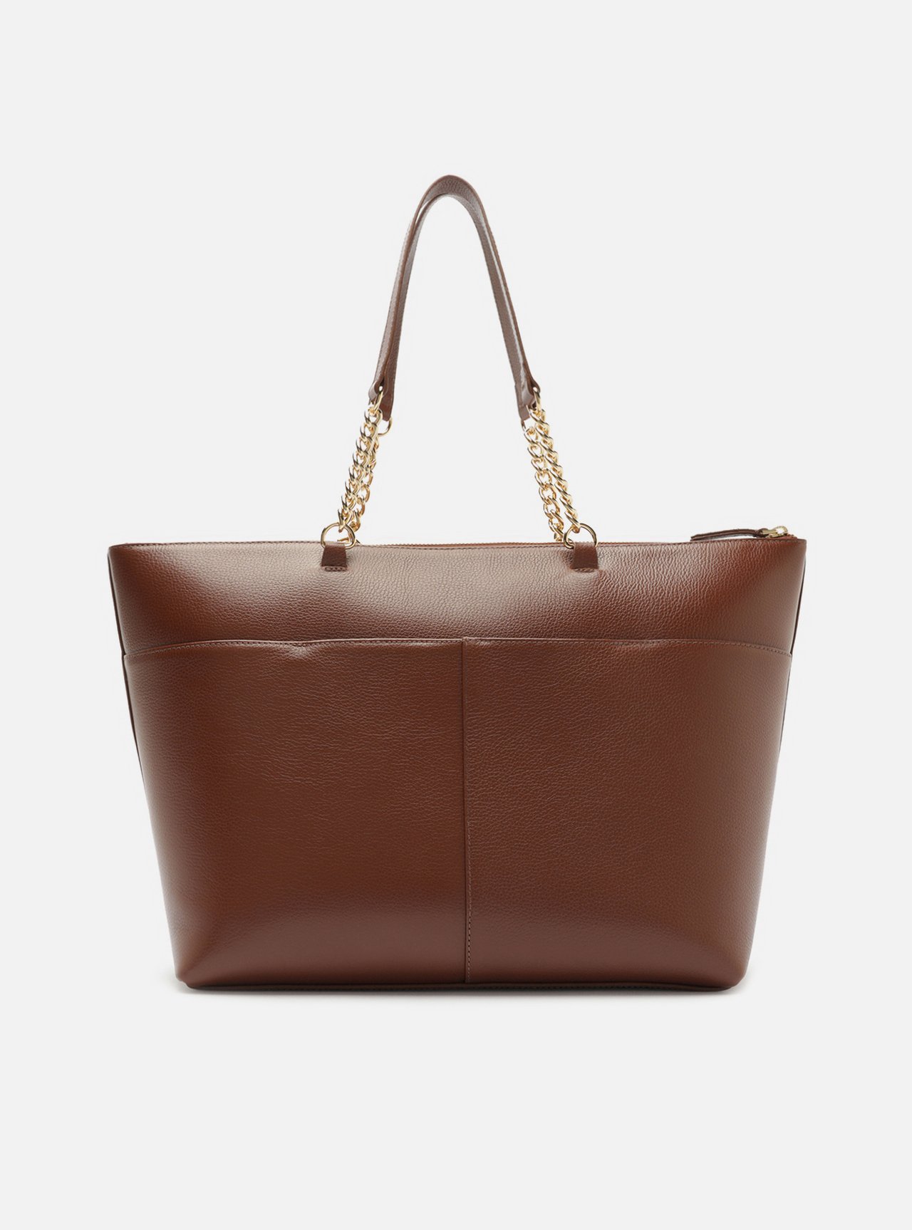 Bolsa Shopping Marrom Couro Grande Corrente — foto 3