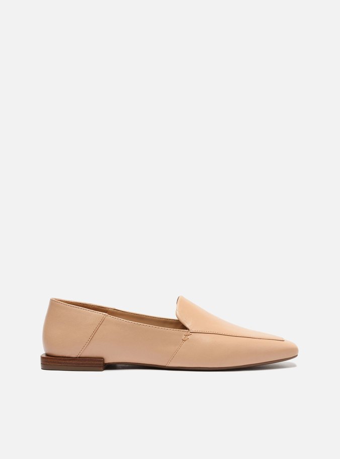 Mocassim Nude Salto Baixo Geométrico