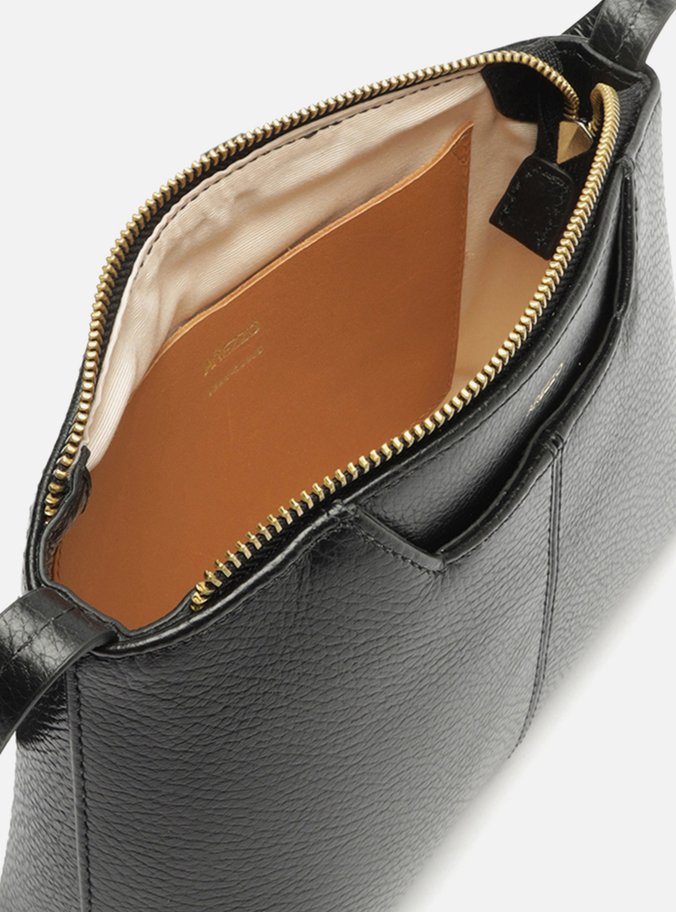 Bolsa Tiracolo Preta Couro Pequena Recorte