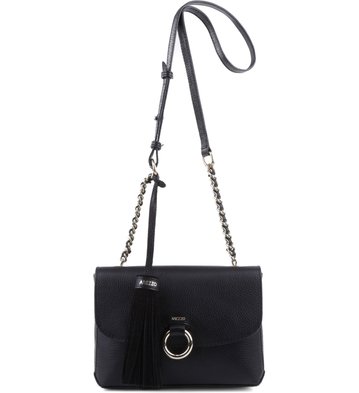 Bolsa Tiracolo Couro Pquena Cerchio Preta