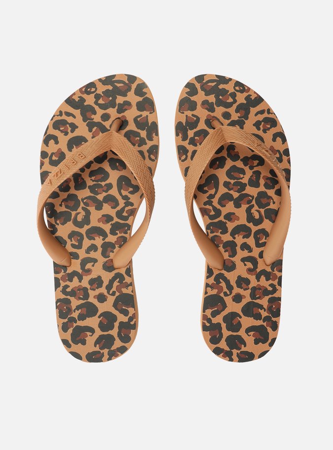 Chinelo de Dedo Animal Print Tiras Marrom