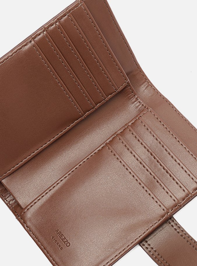 Carteira Marrom Pequena Bolso Botão