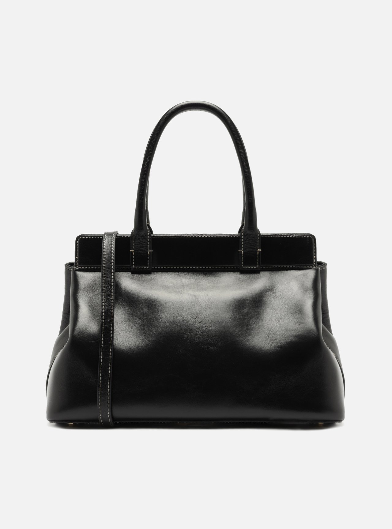 Bolsa Tote Preta Couro Grande Bag Charm Victória — foto 3