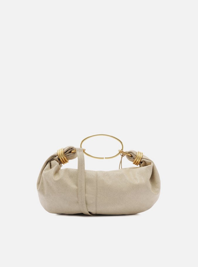 Bolsa Tiracolo Branca Couro Média Metais