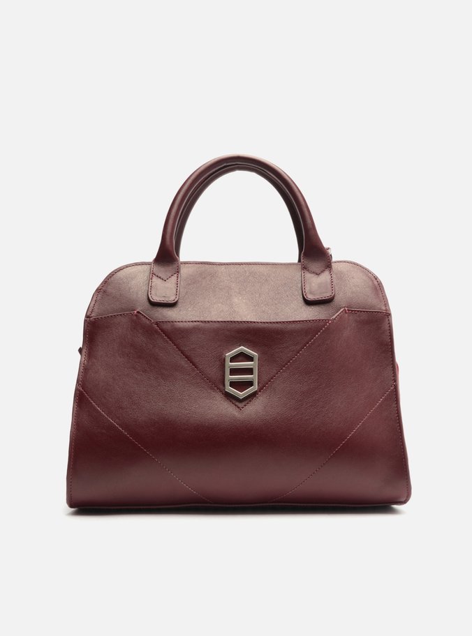Bolsa Tote Bordô Couro Recortes Média