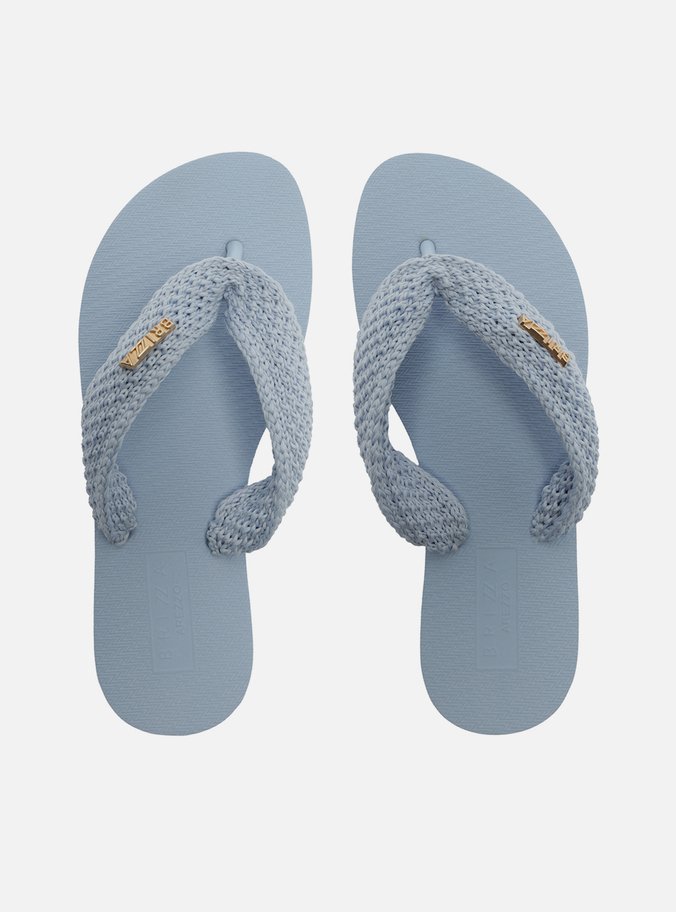 Chinelo de Dedo Azul Essential Tiras Crochê