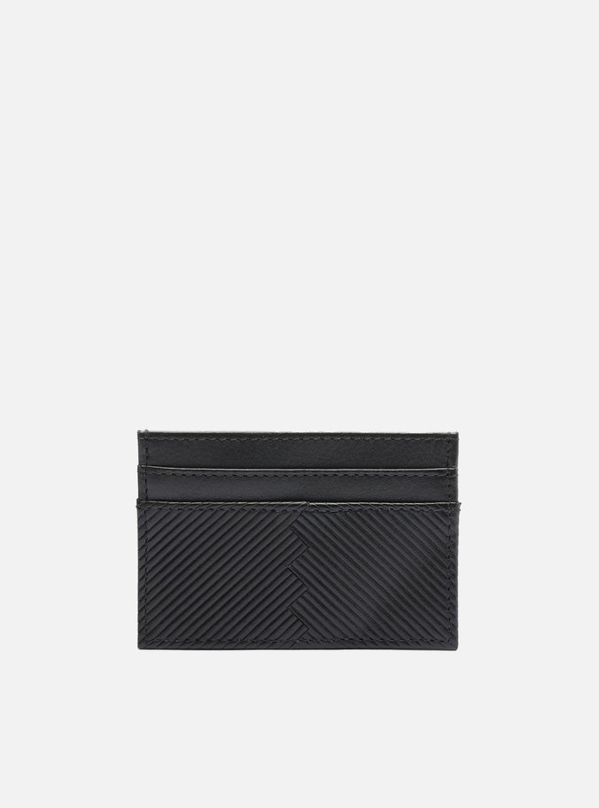 Porta-Cartão Preto Couro Zigue Zague