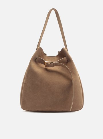 Arezzo — Bolsa Hobo Marrom Couro Grande Fivela