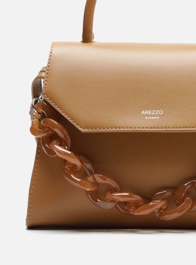 Bolsa Satchel Marrom Iara Média Translúcida