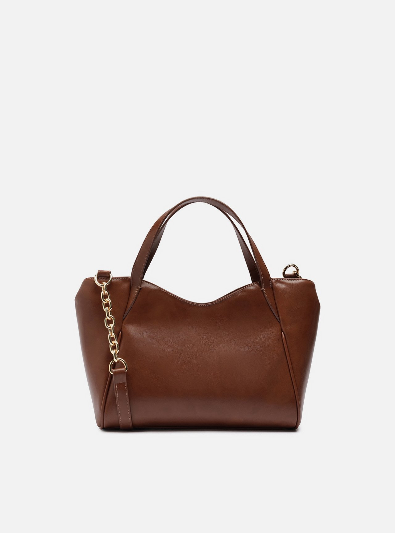 Bolsa Tote Marrom Média Matelassê Alça Corrente — foto 3