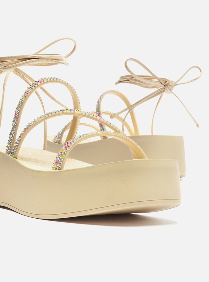 Sandália Off-White Flatform Lulu Amarração