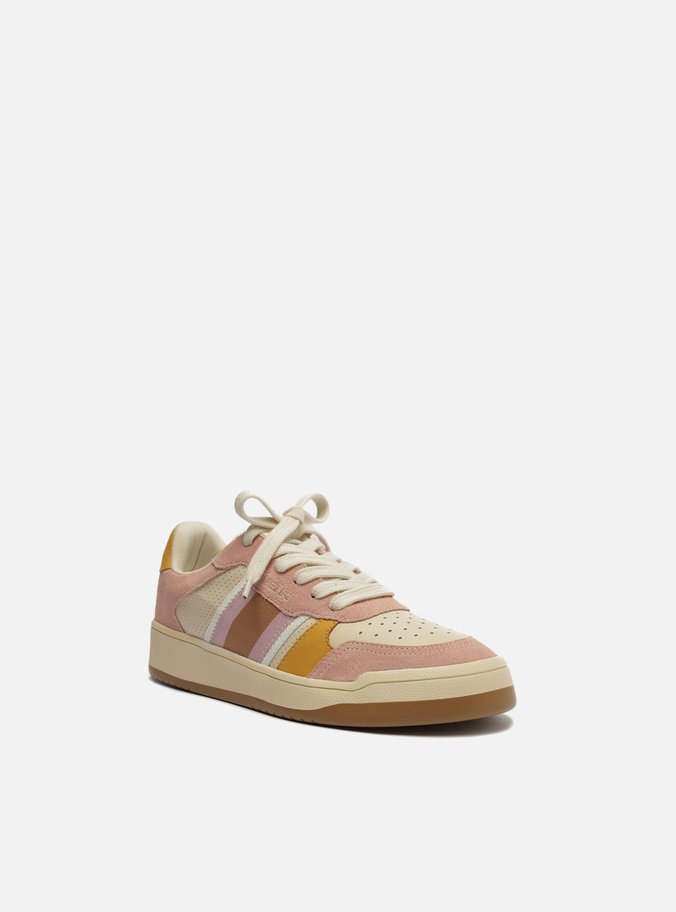 Tênis Bege Couro ZZ Mov Multicolorido Amarelo