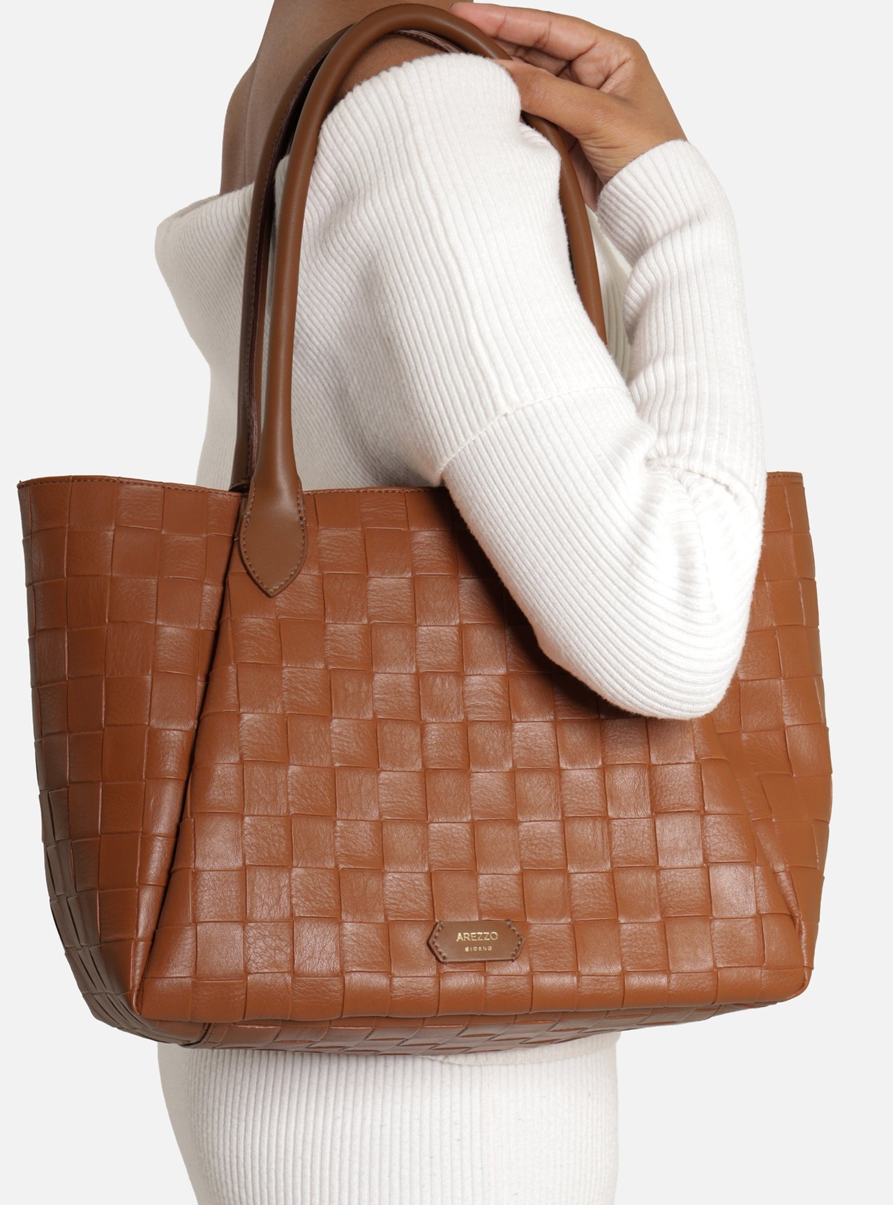 Bolsa Shopping Marrom Grande Tressê — foto 6