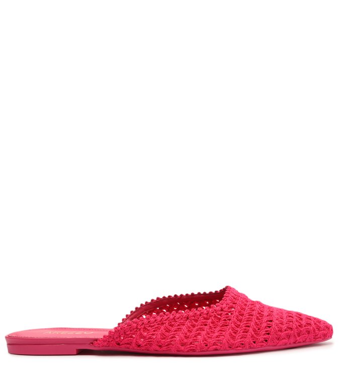 Mule Rosa Bordada Bico Fino Pink Absolut