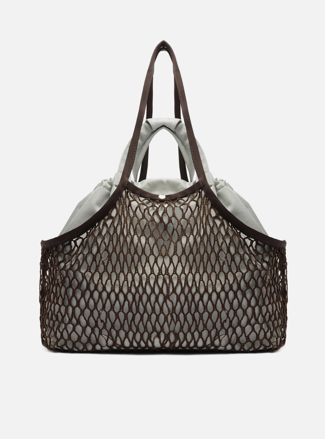 Bolsa Shopping Marrom Tela Lona Grande Verde TIG — foto 3