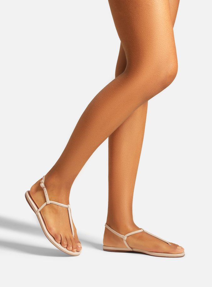 Sandália Rasteira Off-White Tiras Slim Básica