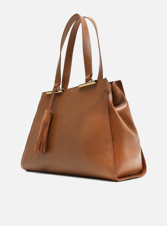 Bolsa Shopping Marrom Caramel Couro Grande Barbicacho