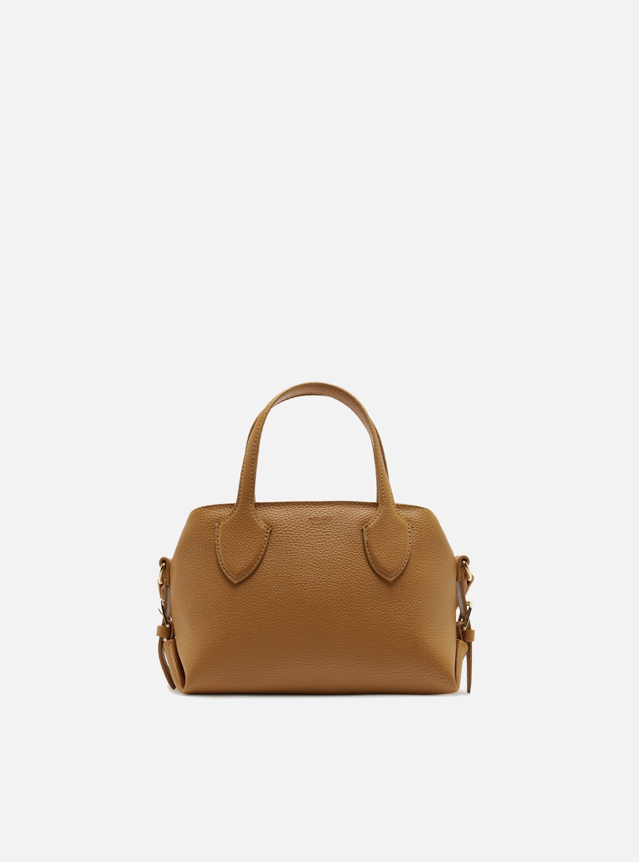 Bolsa Tote Marrom Texturizada Pequena Fivelas — foto 1