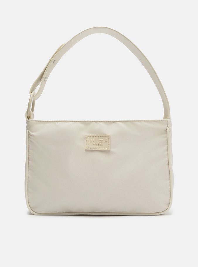 Bolsa Hobo Off-White Nylon Olivia Pequena