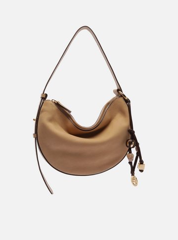 Bolsa Tiracolo Bege Acamurçada Média Bag Charm