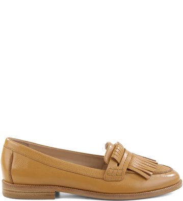 Mocassim Franjas Couro Mel