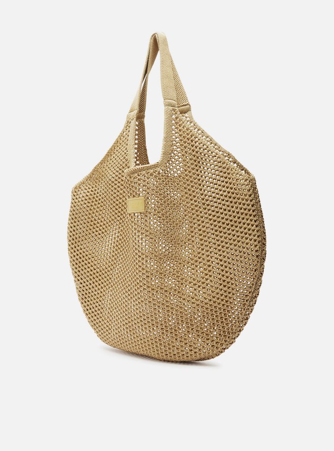 Bolsa Shopping Bege Crochê Mayra Glam Grande