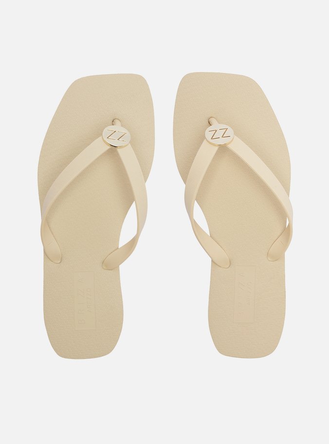 Chinelo de Dedo Off White Flatform Metais Brizza