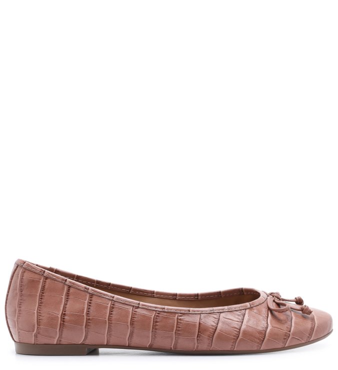 Sapatilha Rosa Croco Tiny Bow Rosa Matte