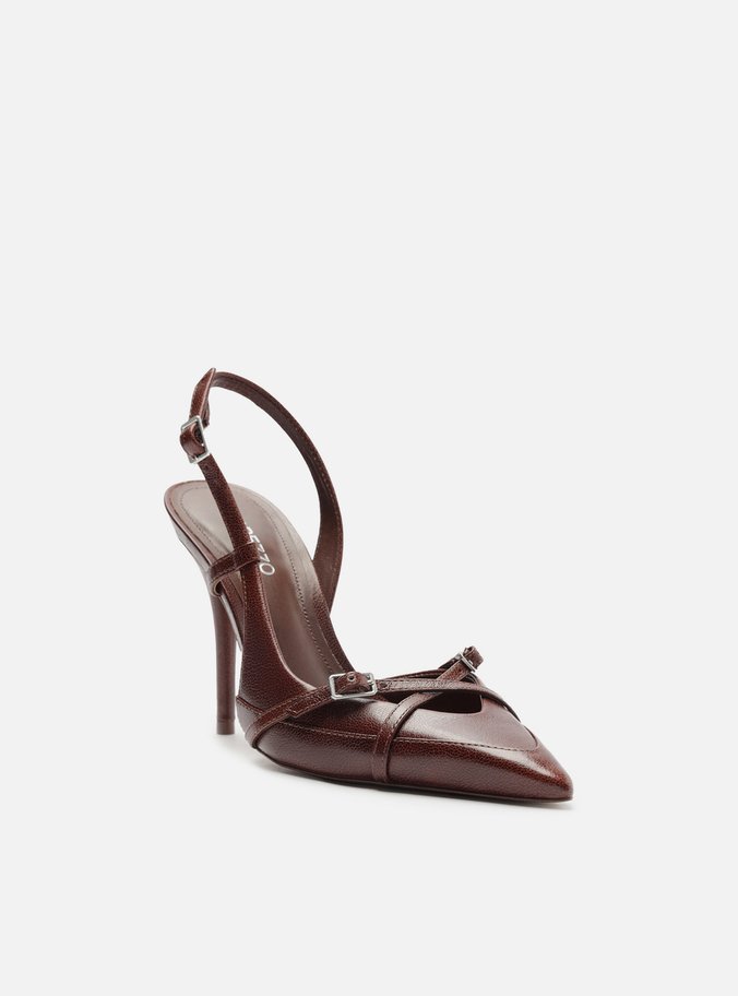 Scarpin Marrom Couro Salto Alto New Amélia