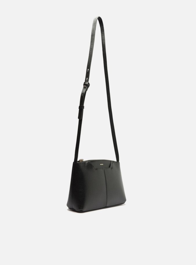 Bolsa Tiracolo Preta Couro Pequena Recorte