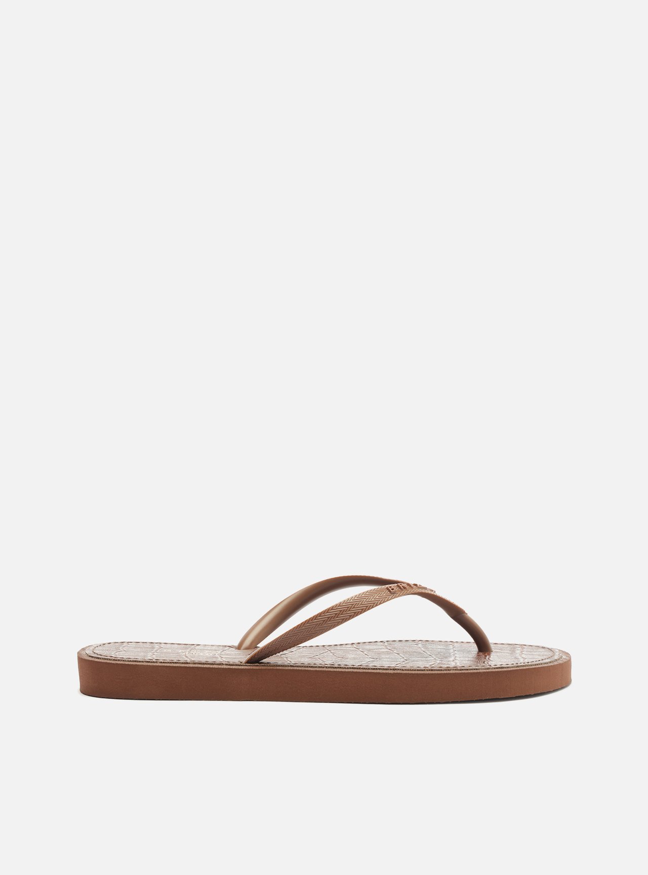 Kit Chinelo de Dedo Marrom Croco e Bag — foto 3