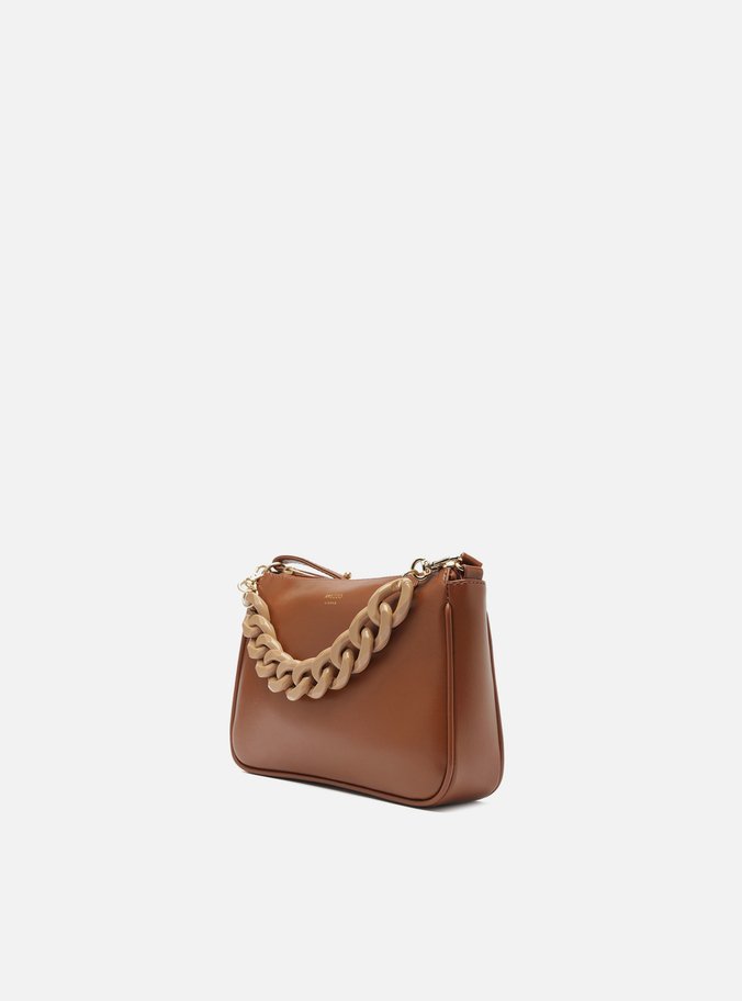 Bolsa Tiracolo Marrom Iara Pequena Bege
