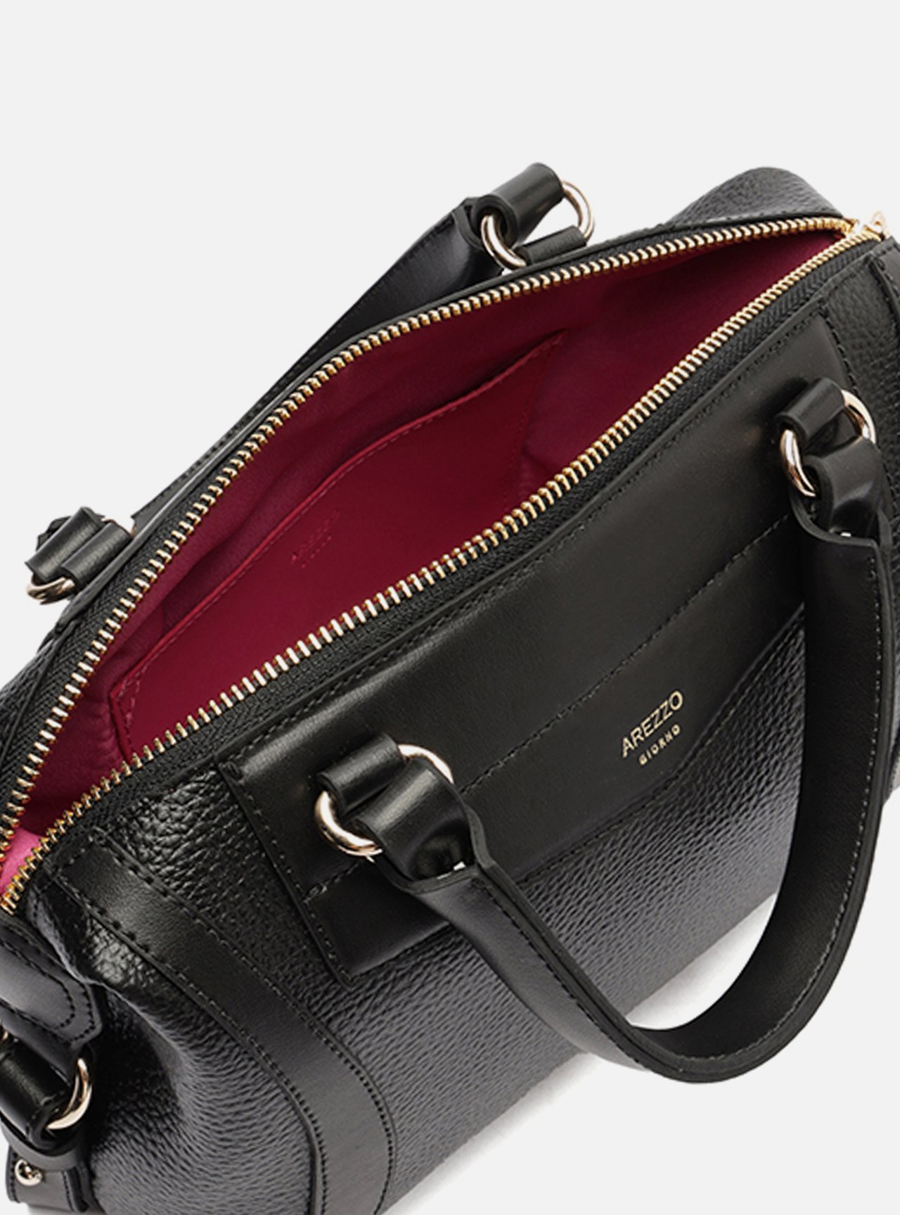 Bolsa Tiracolo Preta Pequena Detalhe Moldura — foto 4