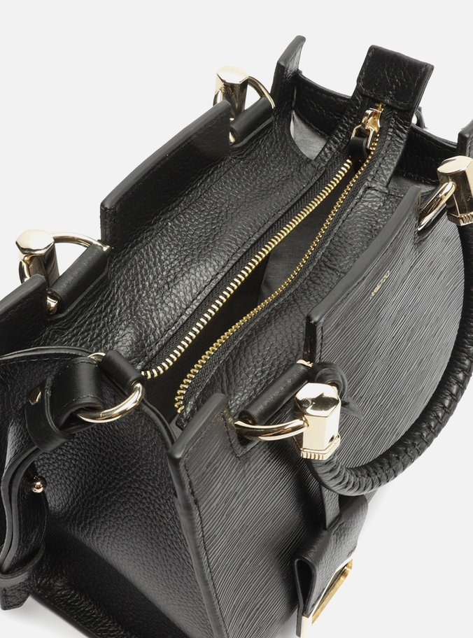 Bolsa Tote Preta Couro Abraccio Média