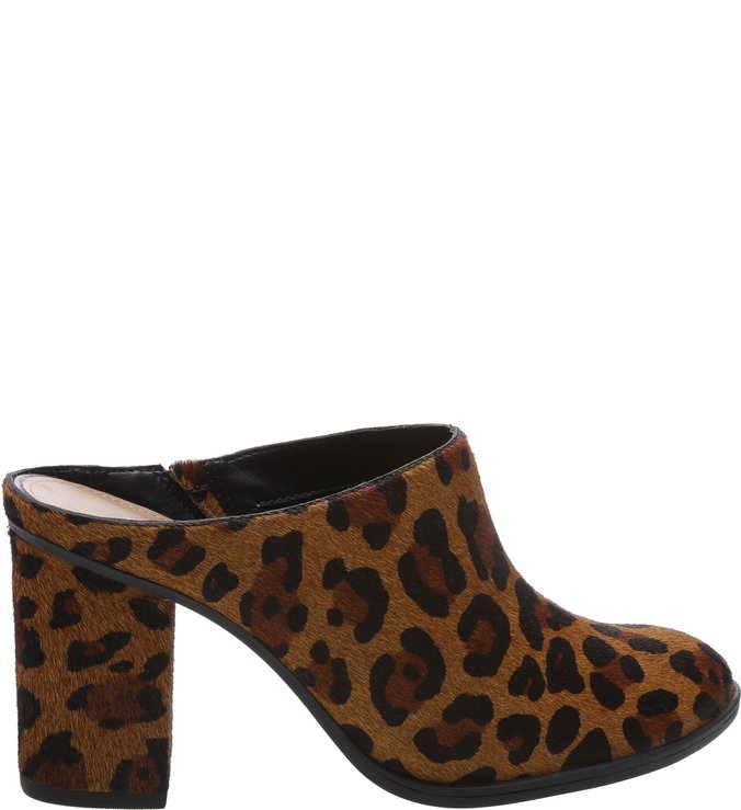 Mule Pelo Salto Médio Animal Print Leopardo