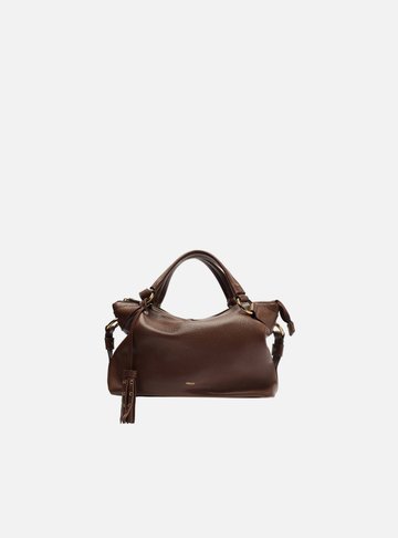 Bolsa Tote Marrom Couro Pequena Barbicacho