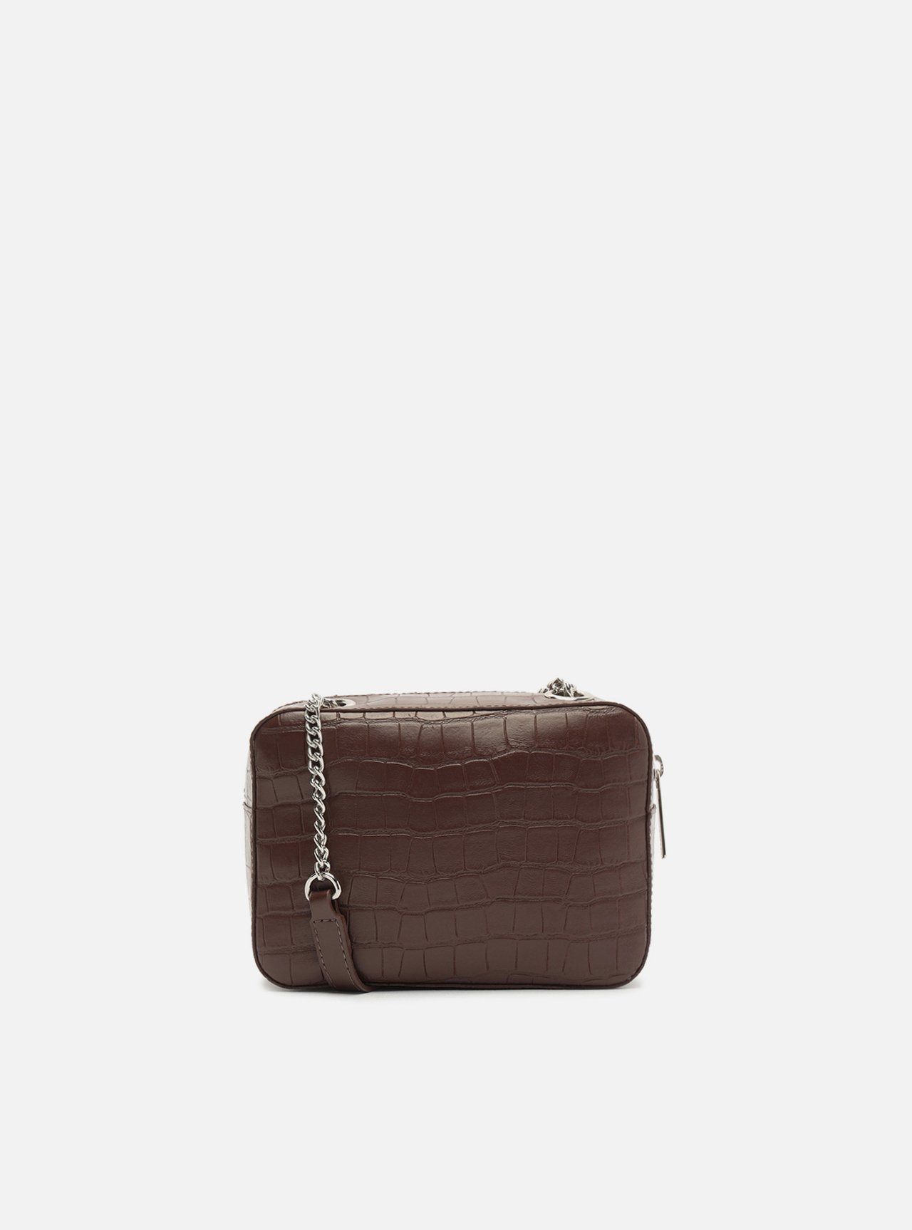 Bolsa Tiracolo Marrom Pequena Croco Corrente — foto 3