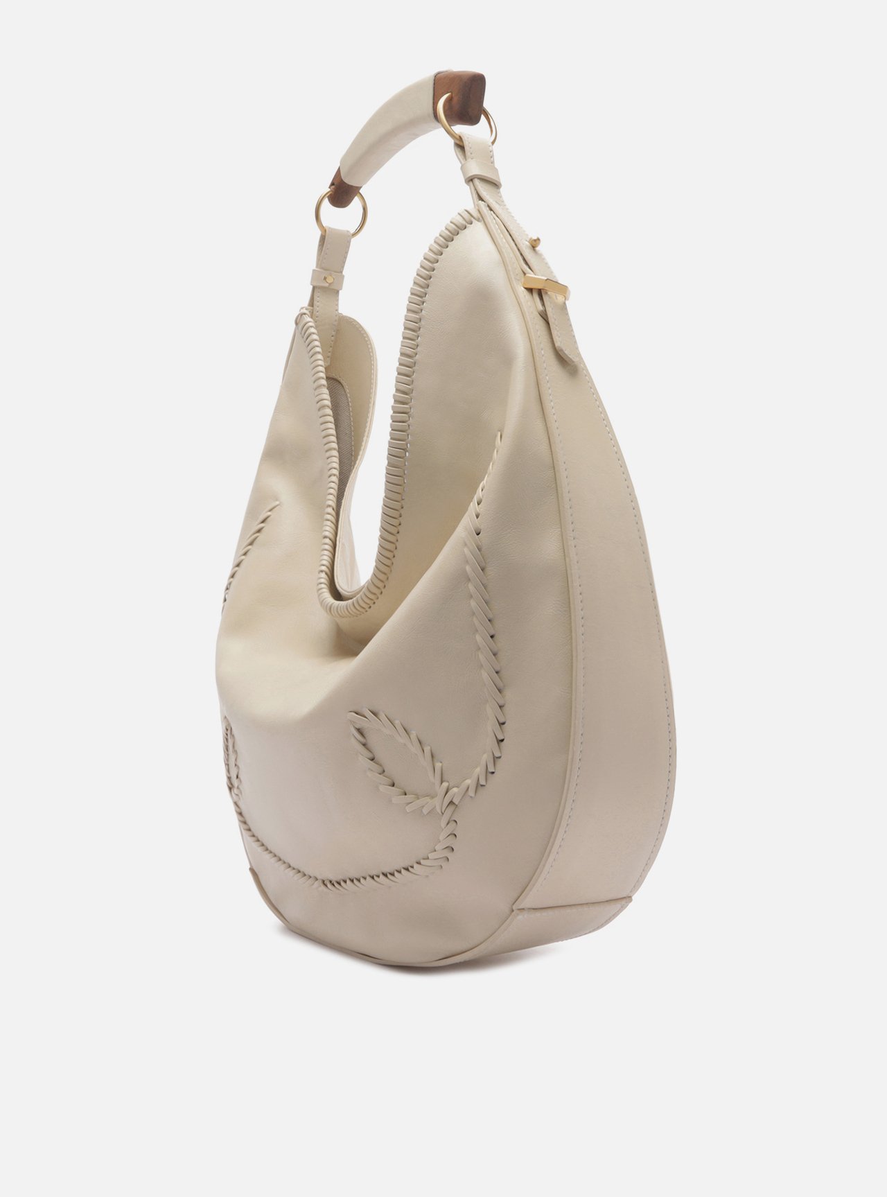 Bolsa Hobo Off White Couro Grande Tressê — foto 2