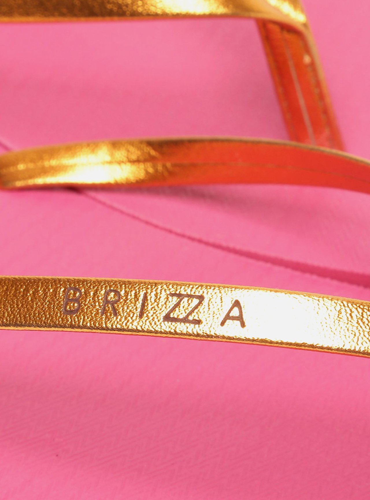 Chinelo de Dedo Rosa Tira Metalizada Laranja Brizza — foto 6