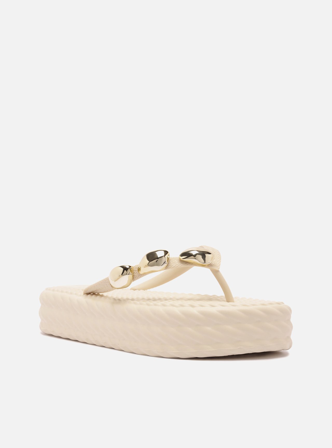 Sandália Branca Flatform Marrocos Flip Flop Metal — foto 2