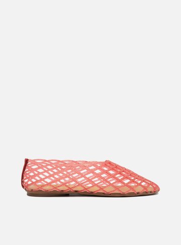 Sapatilha Vermelha Bico Redondo Mesh