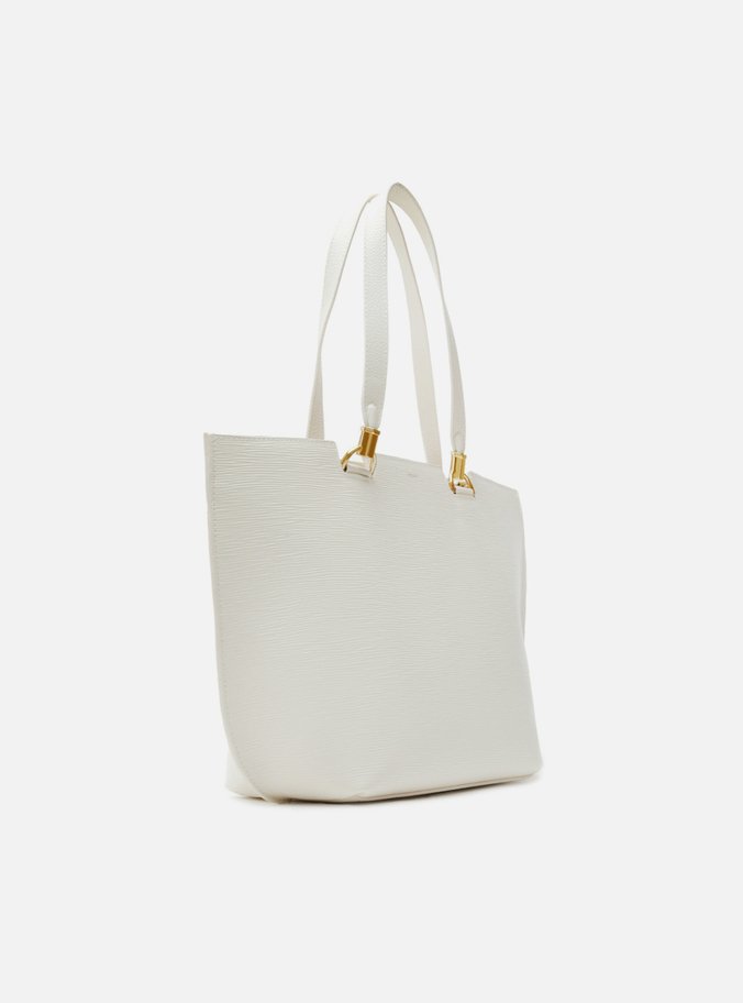 Bolsa Shopping Off-White Couro Abraccio Grande