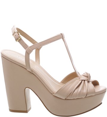 Sandália Alta Couro Soft Peach Rose