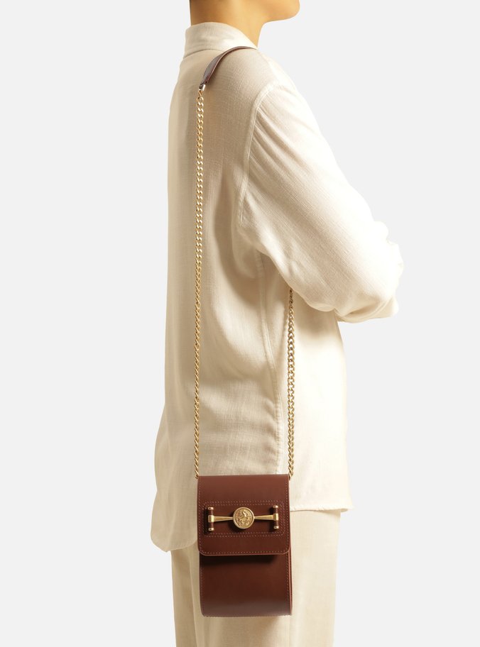 Mini Bag Marrom Couro  Porta-Celular