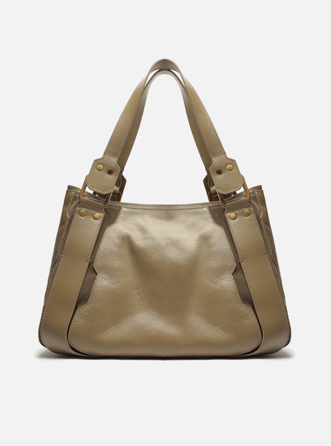 Bolsa Tote Cinza Couro Gretha Grande — foto 3