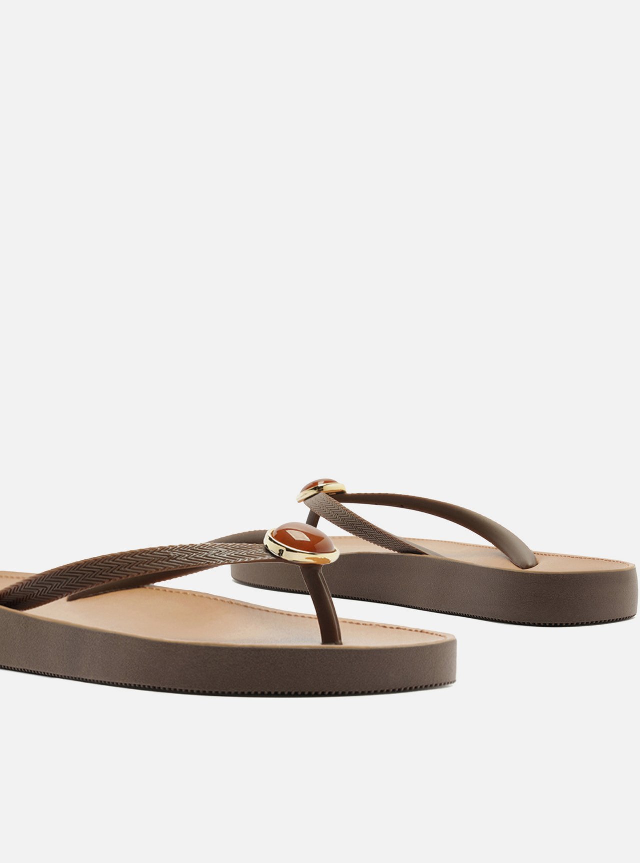 Chinelo de Dedo Marrom Recouro Fit Pedra — foto 4