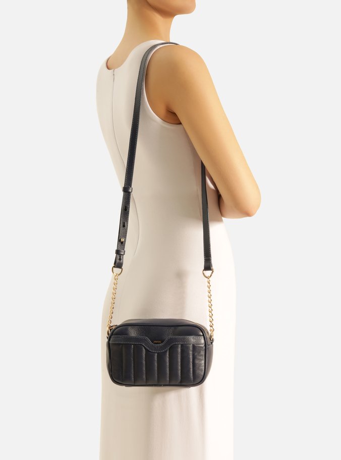 Bolsa Tiracolo Azul Couro Francine Pequena