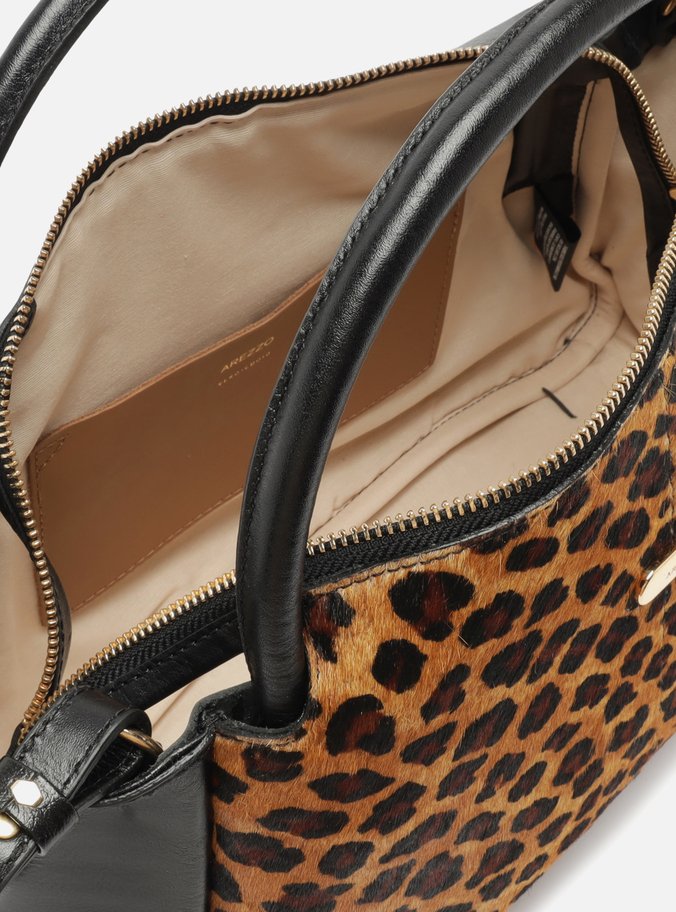 Bolsa Tote Animal Print Couro Grande Tag Metal