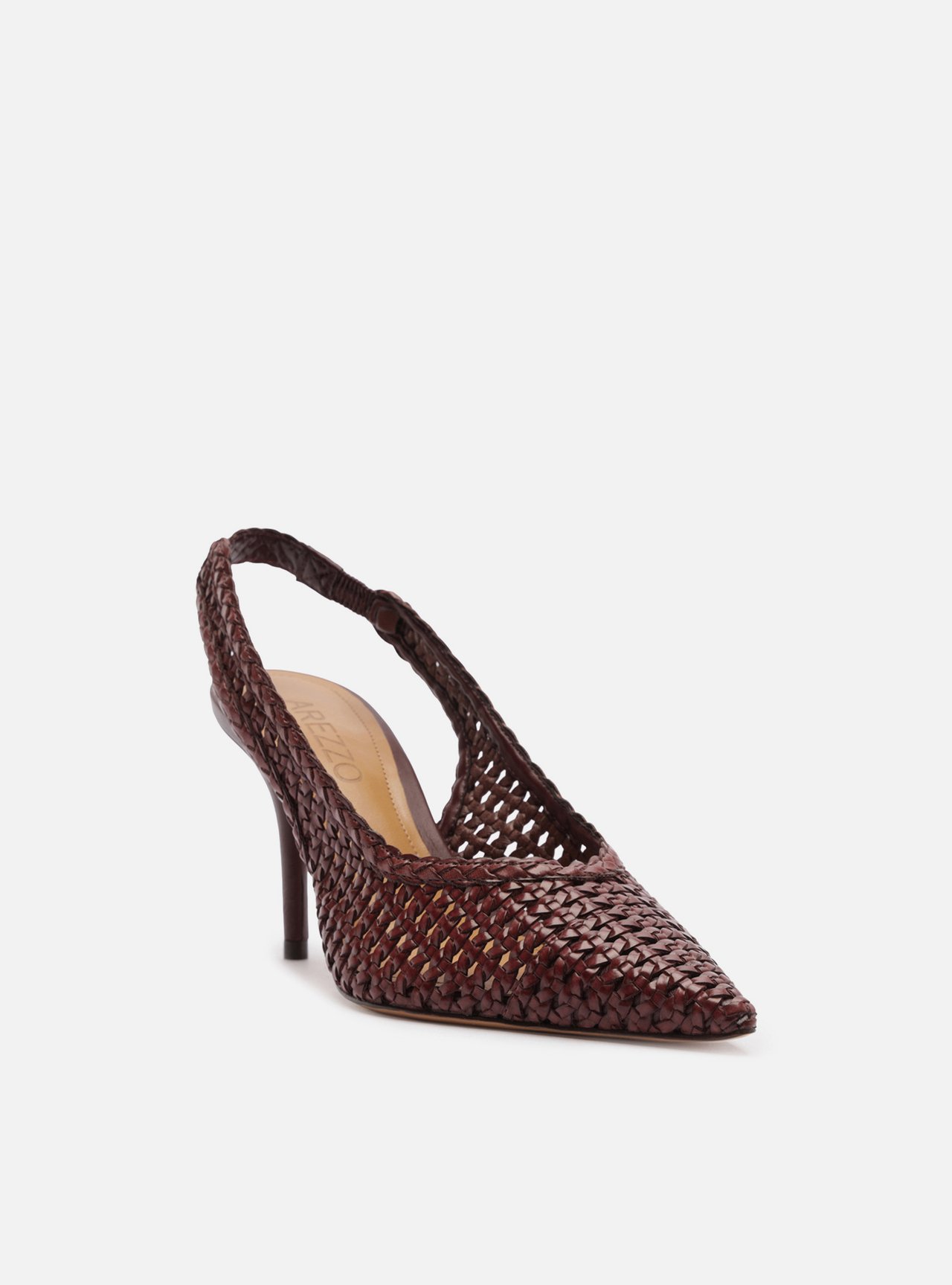 Scarpin Bordô Tressê Salto Médio Slingback — foto 2