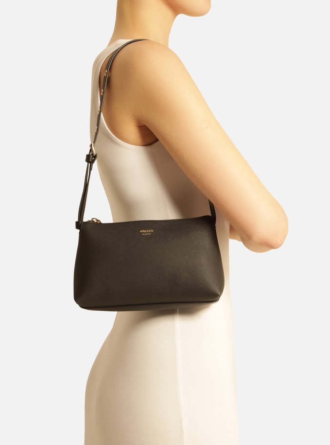 Bolsa Tiracolo Preta Pequena Alça Fivela